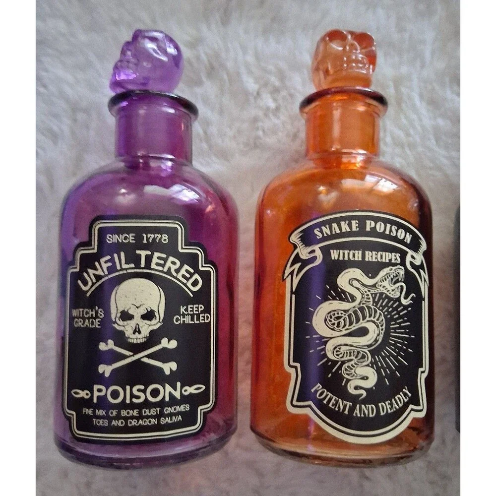 Halloween Witch Potion Bottles - Unfiltered, Snake Poison, Witch's Brew